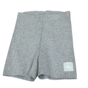 alo yoga Scholar Knit High-Waist Short in heather grey XXS